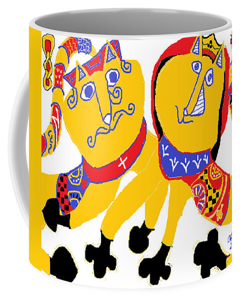 Cats Coffee Mug featuring the digital art Spades and Clubs by Anita Dale Livaditis