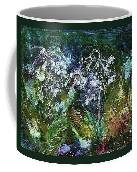 Floral Coffee Mug featuring the painting Sparkle in the Shade by Mary Wolf