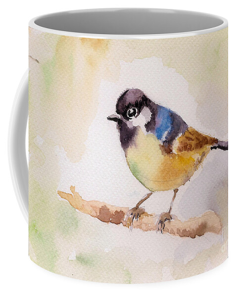 Sparrow Coffee Mug featuring the painting Sparrow by Asha Sudhaker Shenoy