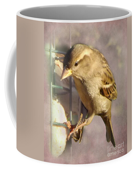 Bird Coffee Mug featuring the photograph Sparrow by Linsey Williams