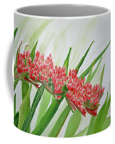 Floral Coffee Mug featuring the painting Spear Lily by Elvira Ingram