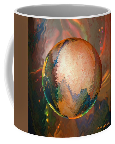 Lunar Vibrations Coffee Mug featuring the digital art Sphering Lunar Vibrations by Robin Moline