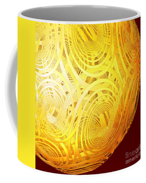 First Star Art Coffee Mug featuring the digital art Spiral Sun by jammer by First Star Art