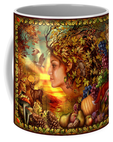 Fantasy Coffee Mug featuring the digital art Spirit of Autumn by MGL Meiklejohn Graphics Licensing