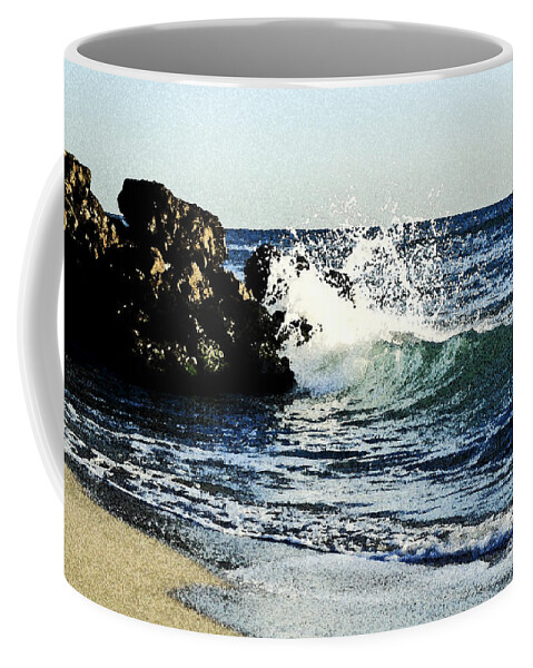 Ocean Coffee Mug featuring the photograph Splashing Wave by Janis Lee Colon