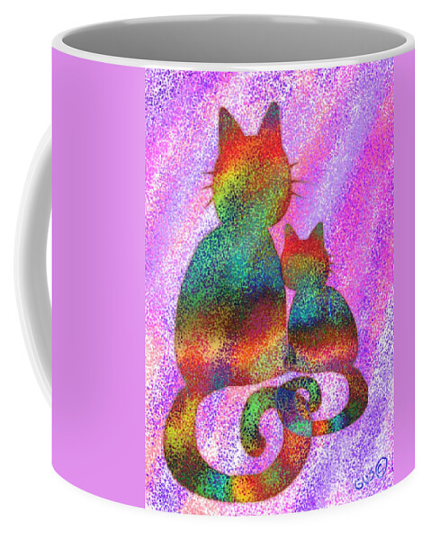 Cat Coffee Mug featuring the digital art Splatter Cats 2 by Nick Gustafson