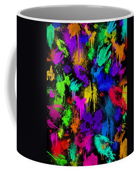 Digital Coffee Mug featuring the digital art Splattered One by Rhonda Barrett