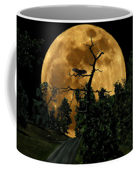 Moon Coffee Mug featuring the photograph Spooky Road by David Yocum
