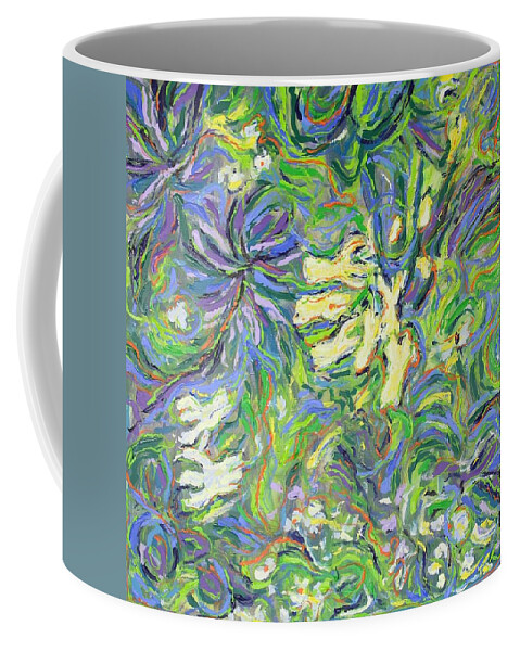 Abstract Coffee Mug featuring the painting Spring Exuberance 2 by Zofia Kijak