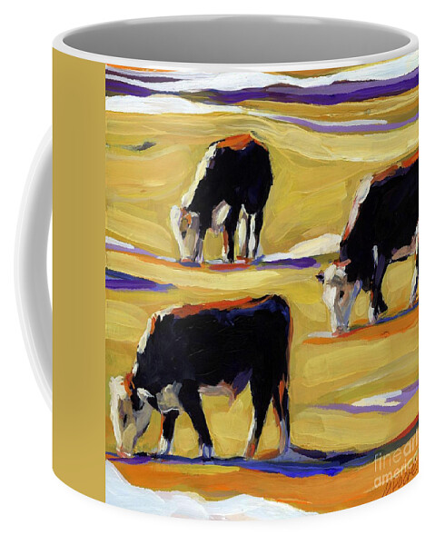Cows Coffee Mug featuring the painting Spring Field by Molly Poole