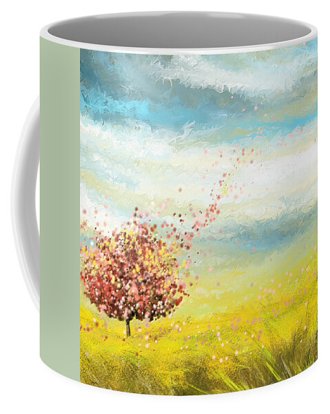 Four Seasons Coffee Mug featuring the painting Spring-Four Seasons Paintings by Lourry Legarde