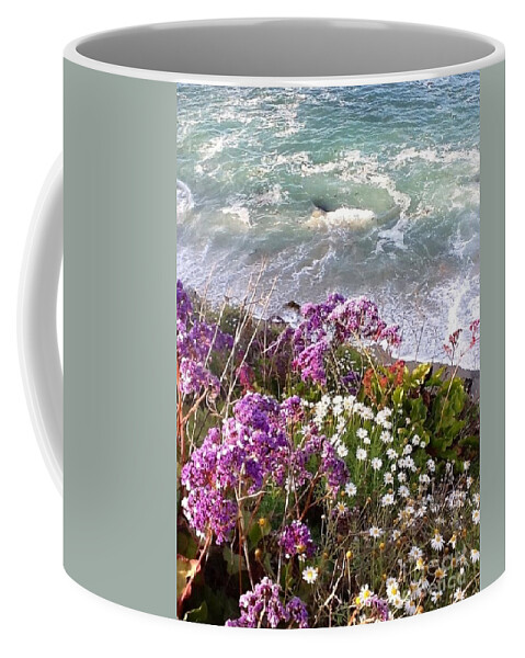 Waves Coffee Mug featuring the photograph Spring Greets Waves by Susan Garren