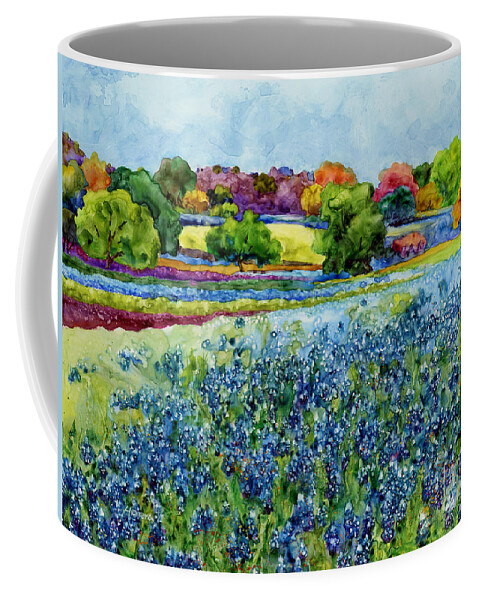 Bluebonnet Coffee Mug featuring the painting Spring Impressions by Hailey E Herrera