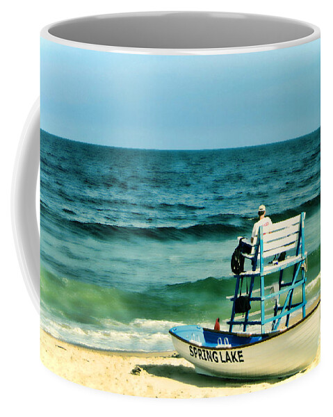 Lifeguard Coffee Mug featuring the photograph Spring Lake by Olivier Le Queinec