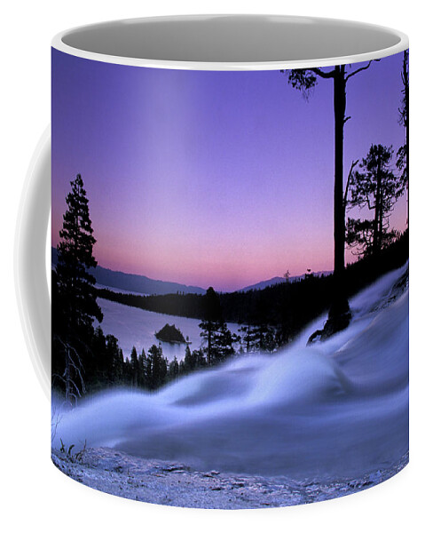 Bay Coffee Mug featuring the photograph Spring Runoff Over Waterfall In Emerald by Justin Bailie