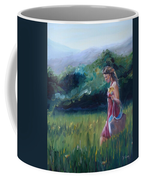 Field Coffee Mug featuring the painting Spring Stroll by Donna Tuten