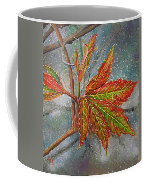 Shenandoah Coffee Mug featuring the painting Spring Virginia Creeper by Nicole Angell