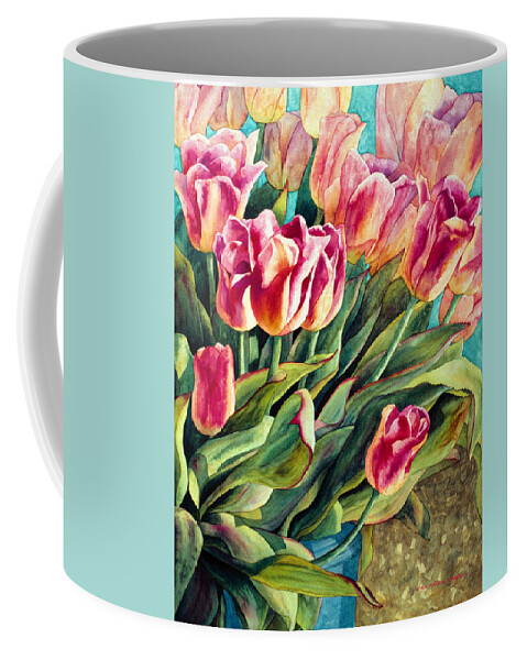 Flowers Coffee Mug featuring the painting Spring Winds by Lynda Hoffman-Snodgrass