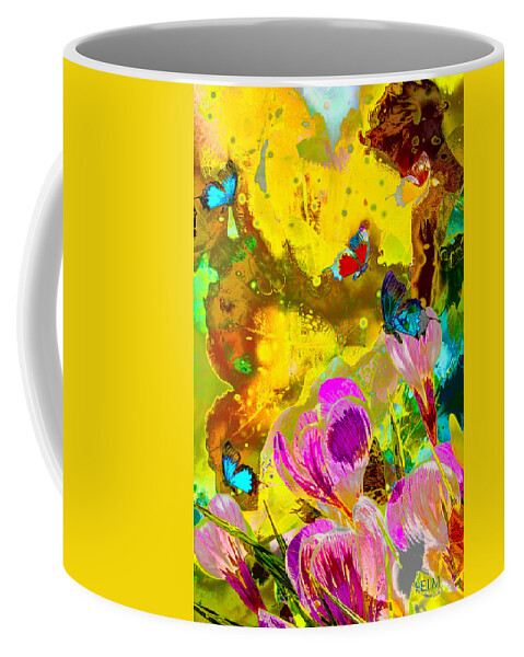  Flower Mixed Media Coffee Mug featuring the photograph Springtime Splash by Mayhem Mediums