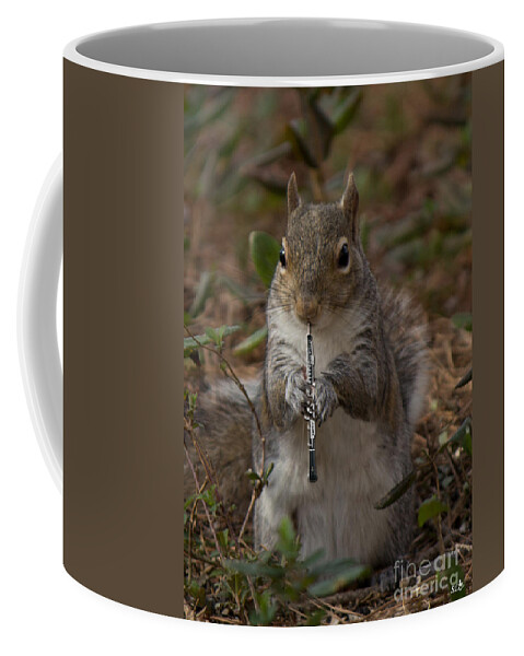Wood Coffee Mug featuring the photograph Squirrel With His Obo by Sandra Clark