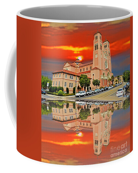 St Anne Church In San Francisco Coffee Mug featuring the photograph St Anne Church of the Sunset in San Francisco with a Reflection by Jim Fitzpatrick