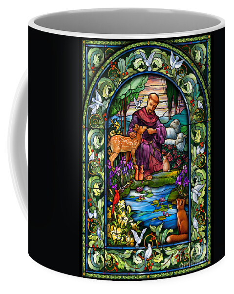 St. Francis Coffee Mug featuring the digital art St. Francis of Assisi by Randy Wollenmann