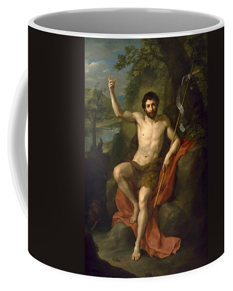 Anton Raphael Mengs Coffee Mug featuring the painting St John the Baptist Preaching in the Wilderness by Anton Raphael Mengs