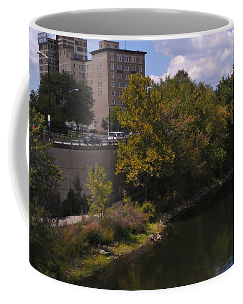 South Bend Coffee Mug featuring the photograph St. Joseph River Panorama by Anna Lisa Yoder