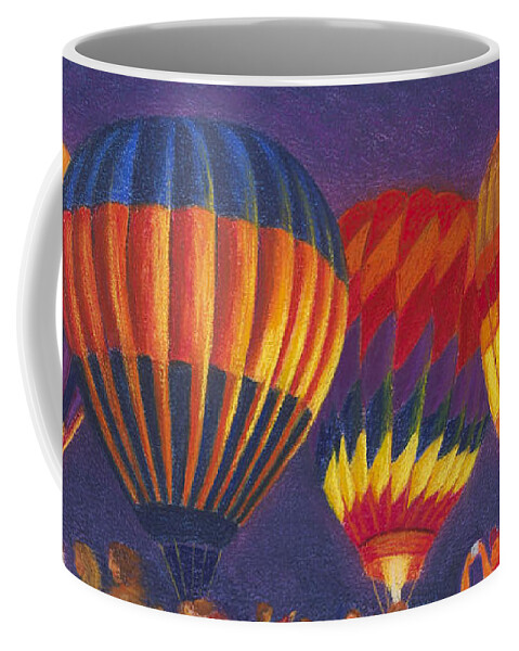 Hot Air Balloons Coffee Mug featuring the painting St Louis balloon Glow by Garry McMichael