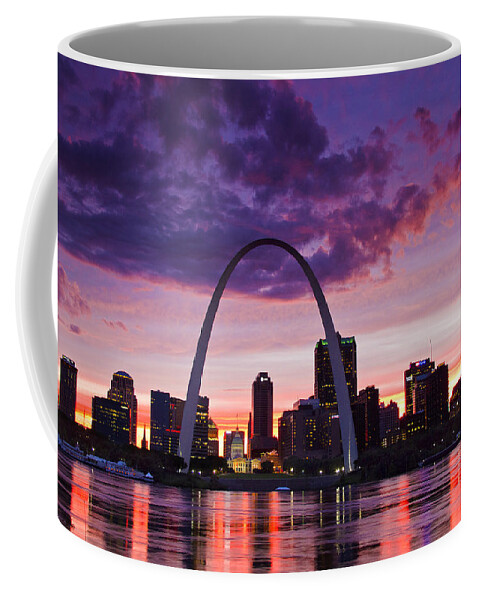 St. Louis Coffee Mug featuring the photograph St Louis Sunset by Garry McMichael