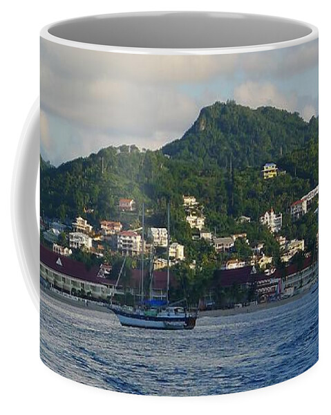  Coffee Mug featuring the photograph St. Lucia - Cruise - Three Boats by Nora Boghossian