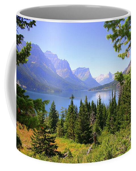 Scenic Coffee Mug featuring the photograph St. Mary Lake by Bob Hislop