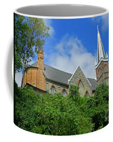 St. Peters Roman Catholic Church Coffee Mug featuring the photograph St. Peters Roman Catholic Church In Harpers Ferry by Emmy Vickers