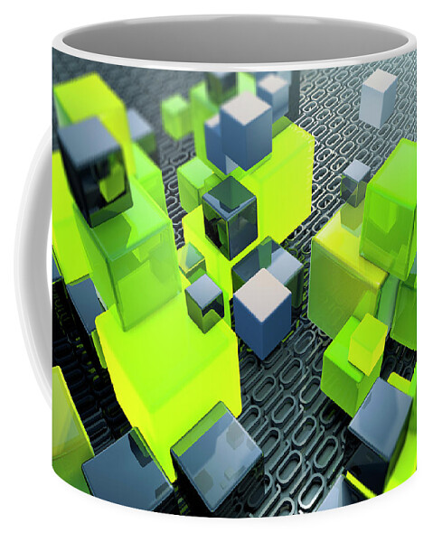 3 D Coffee Mug featuring the photograph Stacks Of Building Blocks On Top by Ikon Images