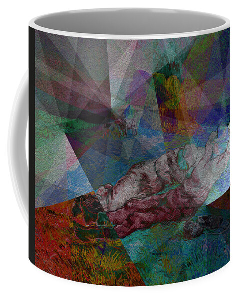 Abstract In The Living Room Coffee Mug featuring the painting Stained Glass I by David Bridburg