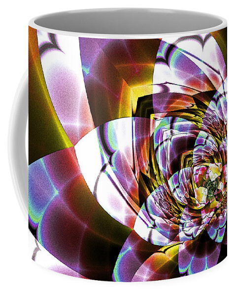 Stained Coffee Mug featuring the digital art Stained Glass Blossom by Kiki Art