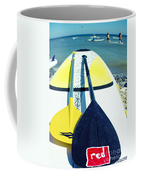 Action Coffee Mug featuring the photograph Stand Up Paddle Board by Stelios Kleanthous