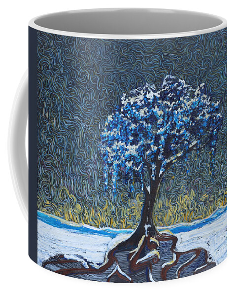 Van Gogh Coffee Mug featuring the painting Standing Alone In The Snow by Stefan Duncan