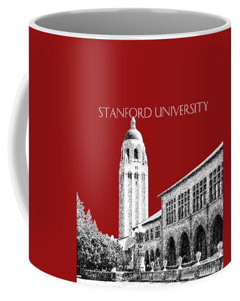 University Coffee Mug featuring the digital art Stanford University - Dark Red by DB Artist