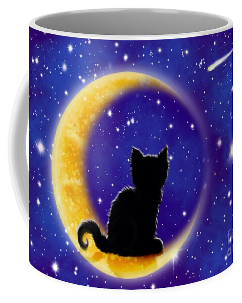 Cat Coffee Mug featuring the painting Star Gazing Cat by Nick Gustafson