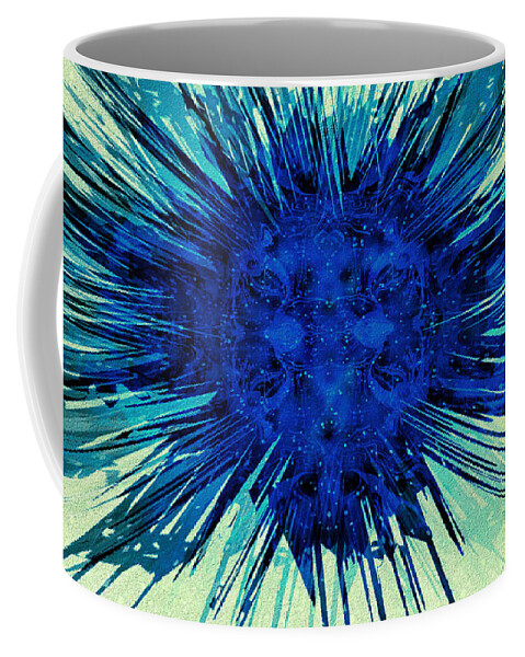 Abstract Coffee Mug featuring the mixed media Starburst by Natalie Holland