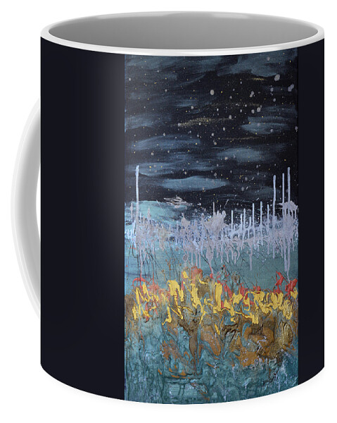 Bold Abstract Coffee Mug featuring the painting Stardust by Donna Blackhall