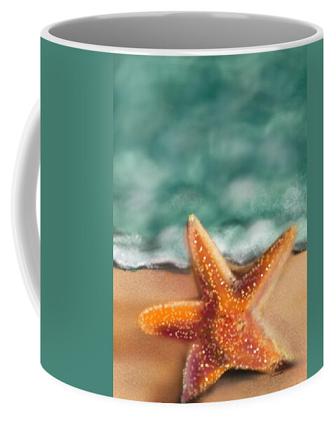 Starfish Coffee Mug featuring the digital art Starfish by Christine Fournier