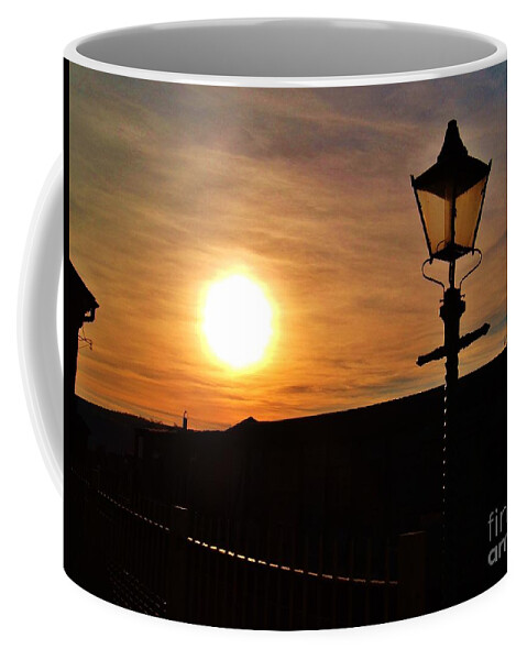 Railway Coffee Mug featuring the photograph Station Sunset by Richard Brookes