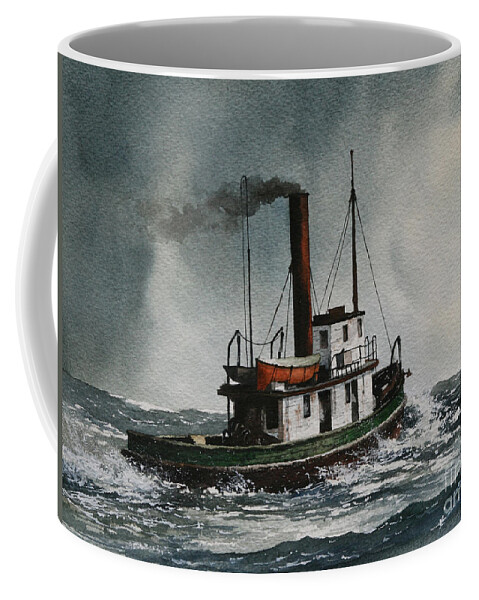 Steam Tugboat Paintings Coffee Mug featuring the painting Steam Tugboat KATADIN by James Williamson