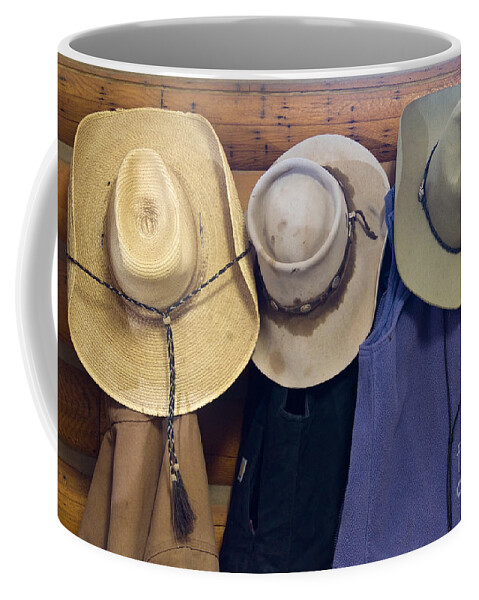 Hat Coffee Mug featuring the photograph Stetsons by John Shaw