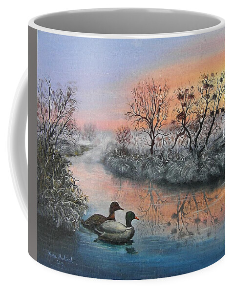 Landscapes Coffee Mug featuring the painting Still beauty by Vesna Martinjak