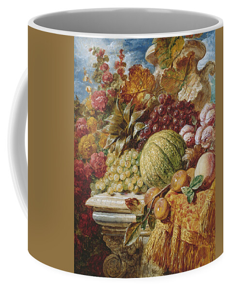 George Lance Coffee Mug featuring the painting Still life with fruit by George Lance