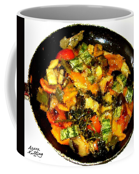 Food Coffee Mug featuring the painting Stir Fry Tonight by Bruce Nutting