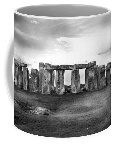 England Coffee Mug featuring the photograph Stonehenge in the Rain by Denise Dube
